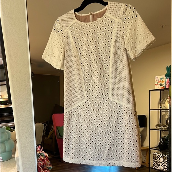 TRINA TURK Elegant White Eyelet Dress - Picture 1 of 4